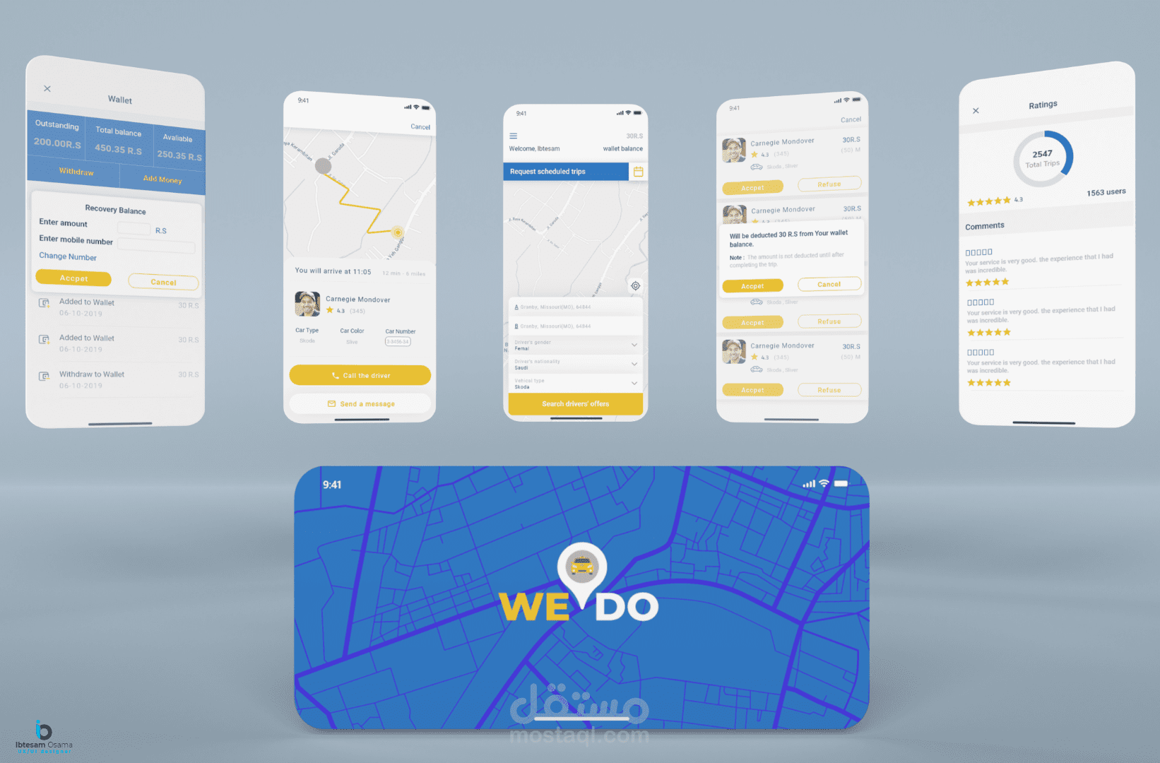 تطبيق حجز سيارات الأجرة ونقل البضائع