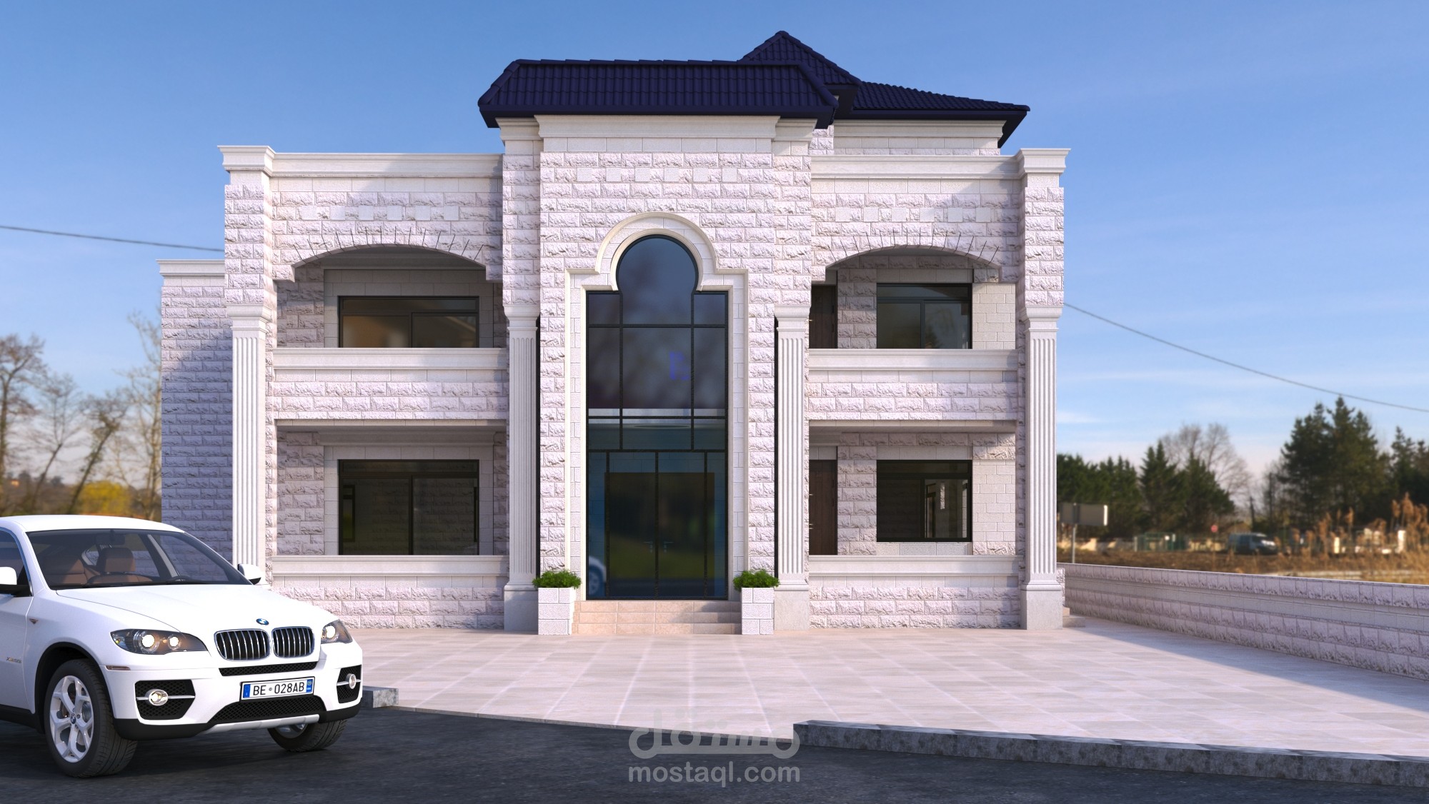 تصميم واجهات خارجية لوحدة سكنية