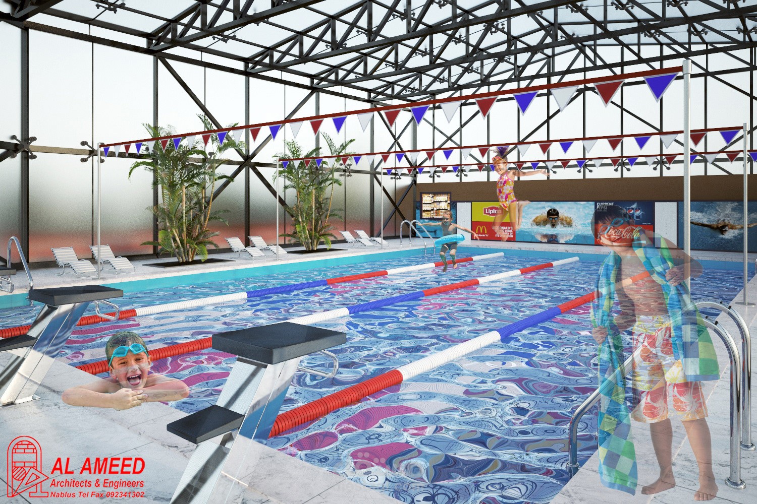 Swimming pool interior shot 