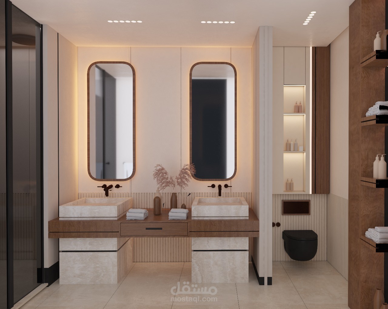 تصميم حمام مودرن في فيلا سكنية في لبنان