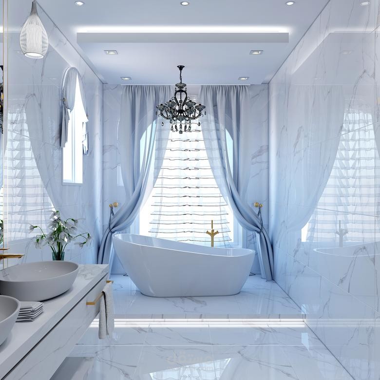 تصميم حمام رئيسي مودرن