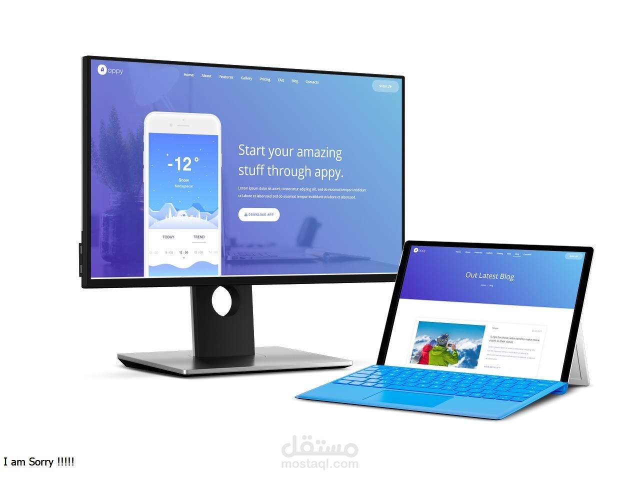 الموقع الالكتروني  التعريفي لتطبيق  (Appy) مبني على وردبريس (WordPress)