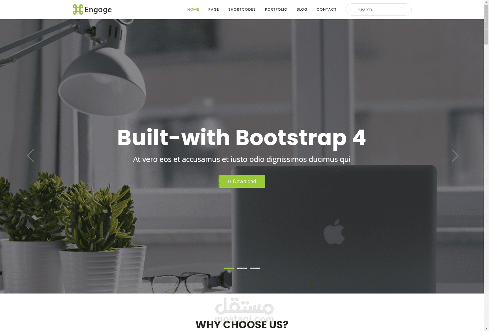 صفحة هبوط باستخدام البوتستراب.