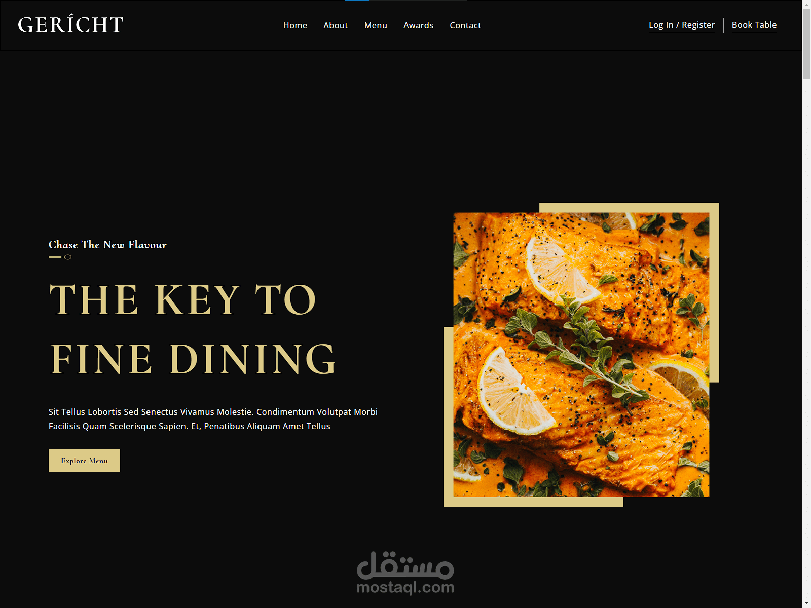 صفحة لمطعم