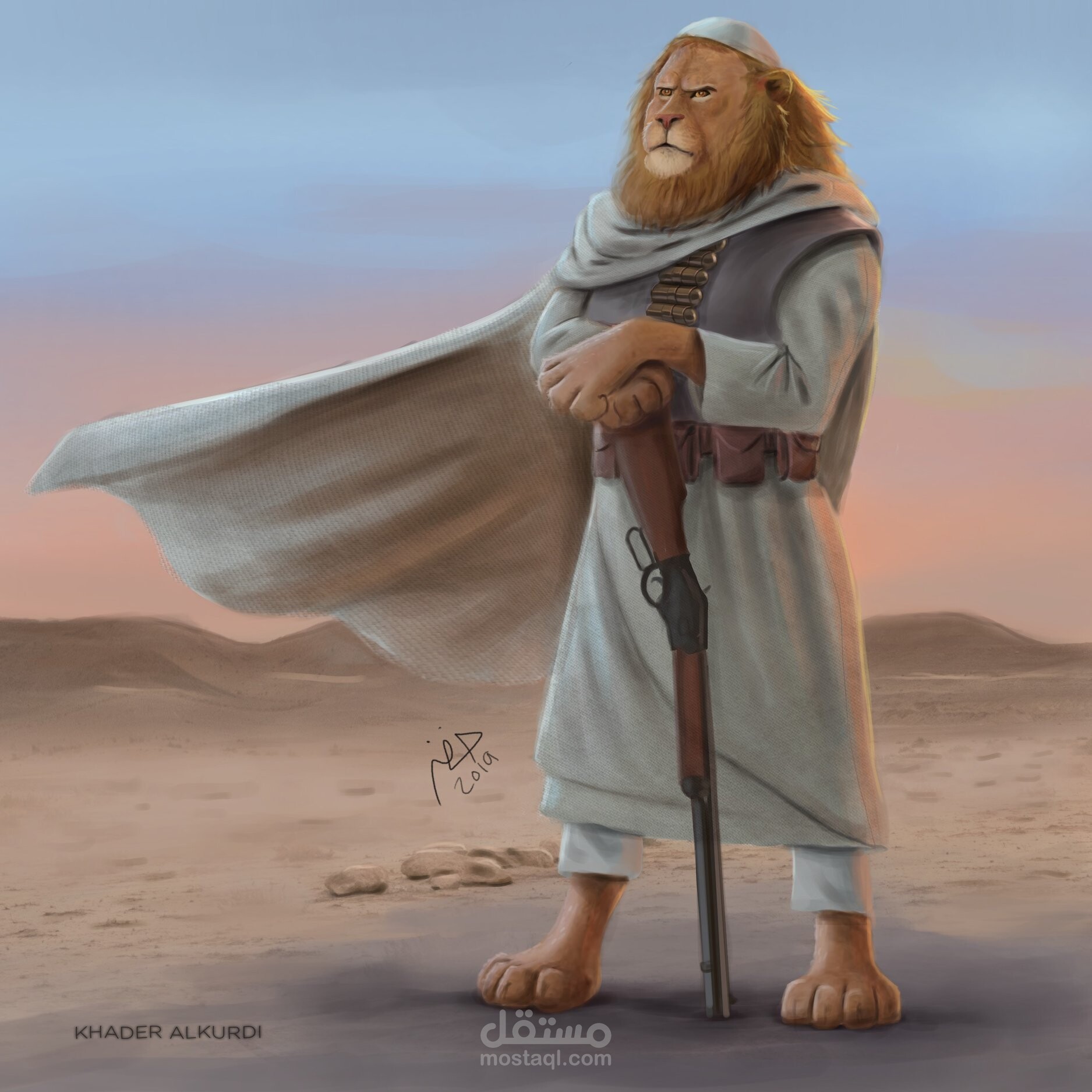 أسد الصحراء Digital Art