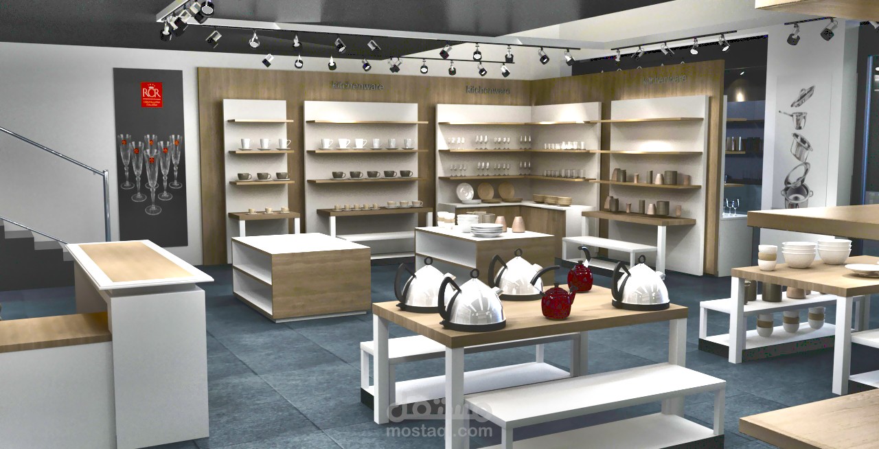 تصميم معرض مستلزما منزليه وتحف