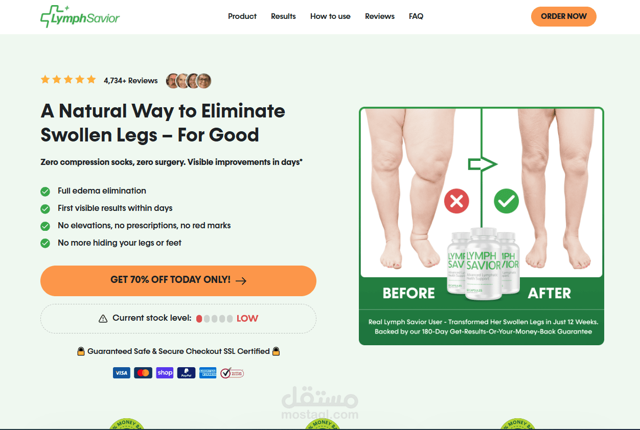 Front-end Developer – LymphSavior Landing & Checkout