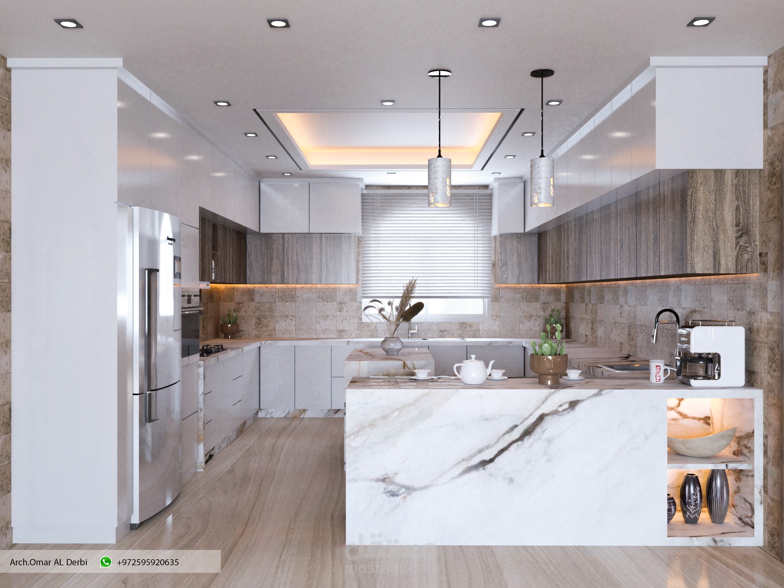 تصميم داخلي لمطبخ مودرن في الامارات