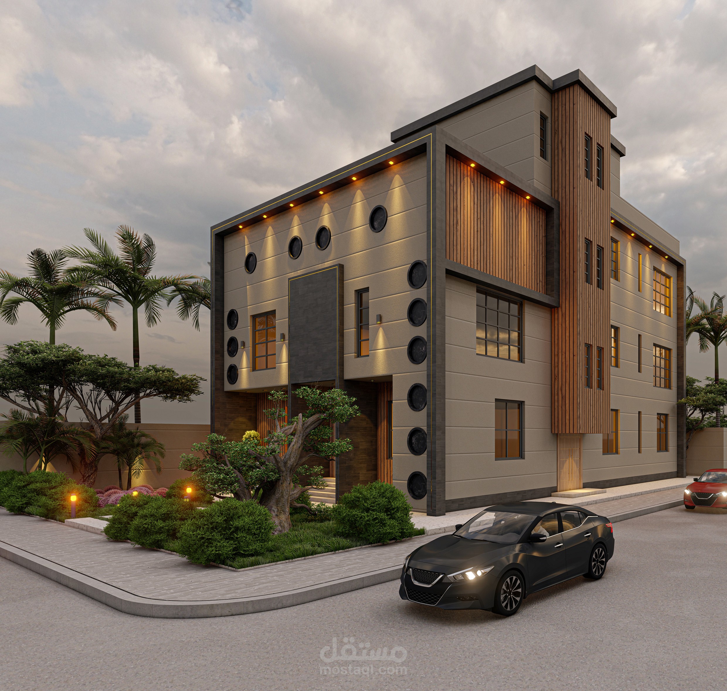 رندر لتصميم واجهة مودرن