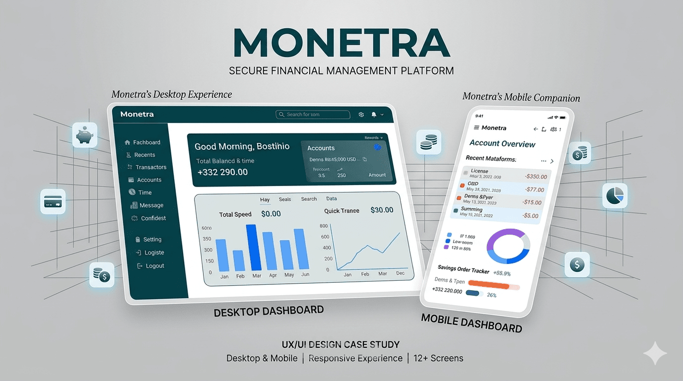 Fintech UI/UX Case Study: Monetra Banking Dashboard