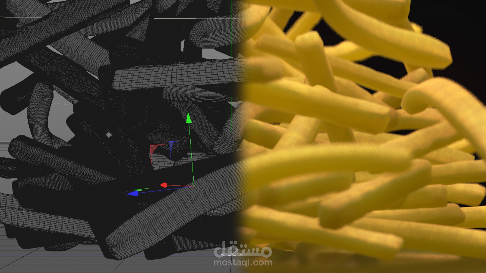 اعلان ثري دي واقعي بطاطس