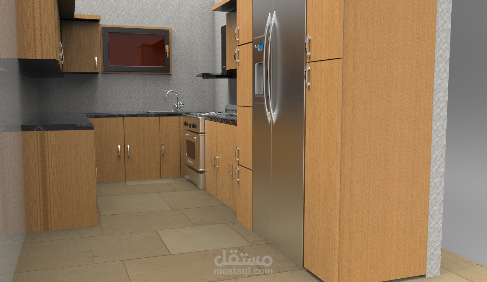 تصميم مطبخ ثلاثى الابعاد