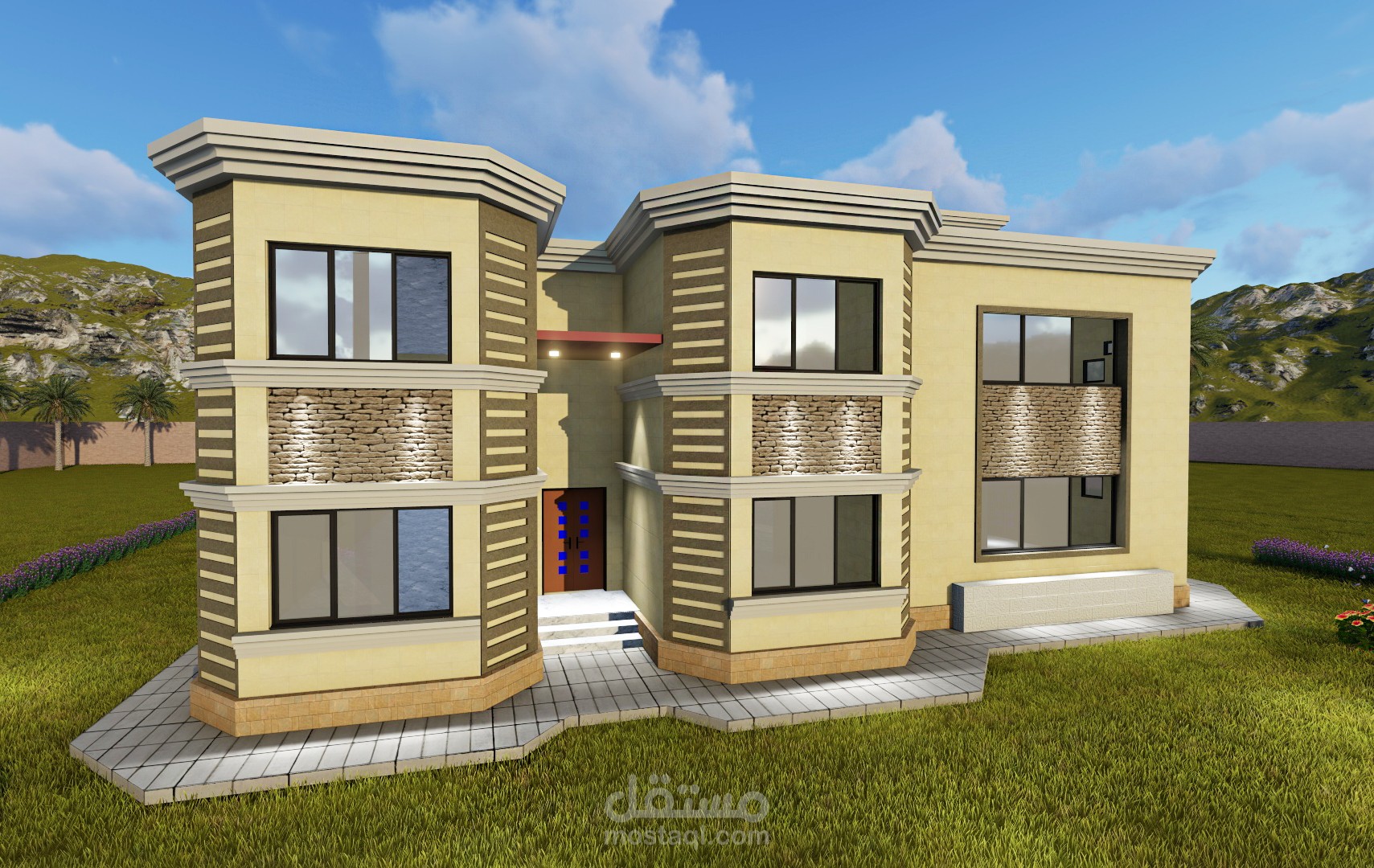 تصميم معماري وإنشائي لفيلا في مدينة جيزان (السعودية)