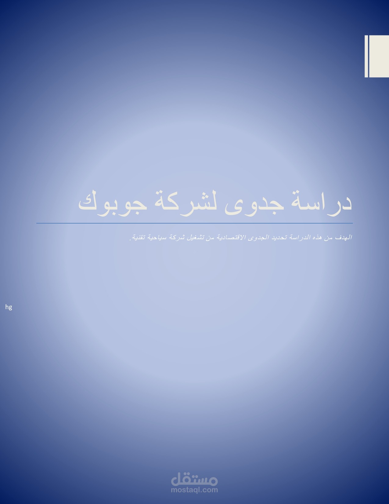 دراسة جدوى لشركة جوبوك (سياحية تقنية) - Feasibility study for technological tourism company