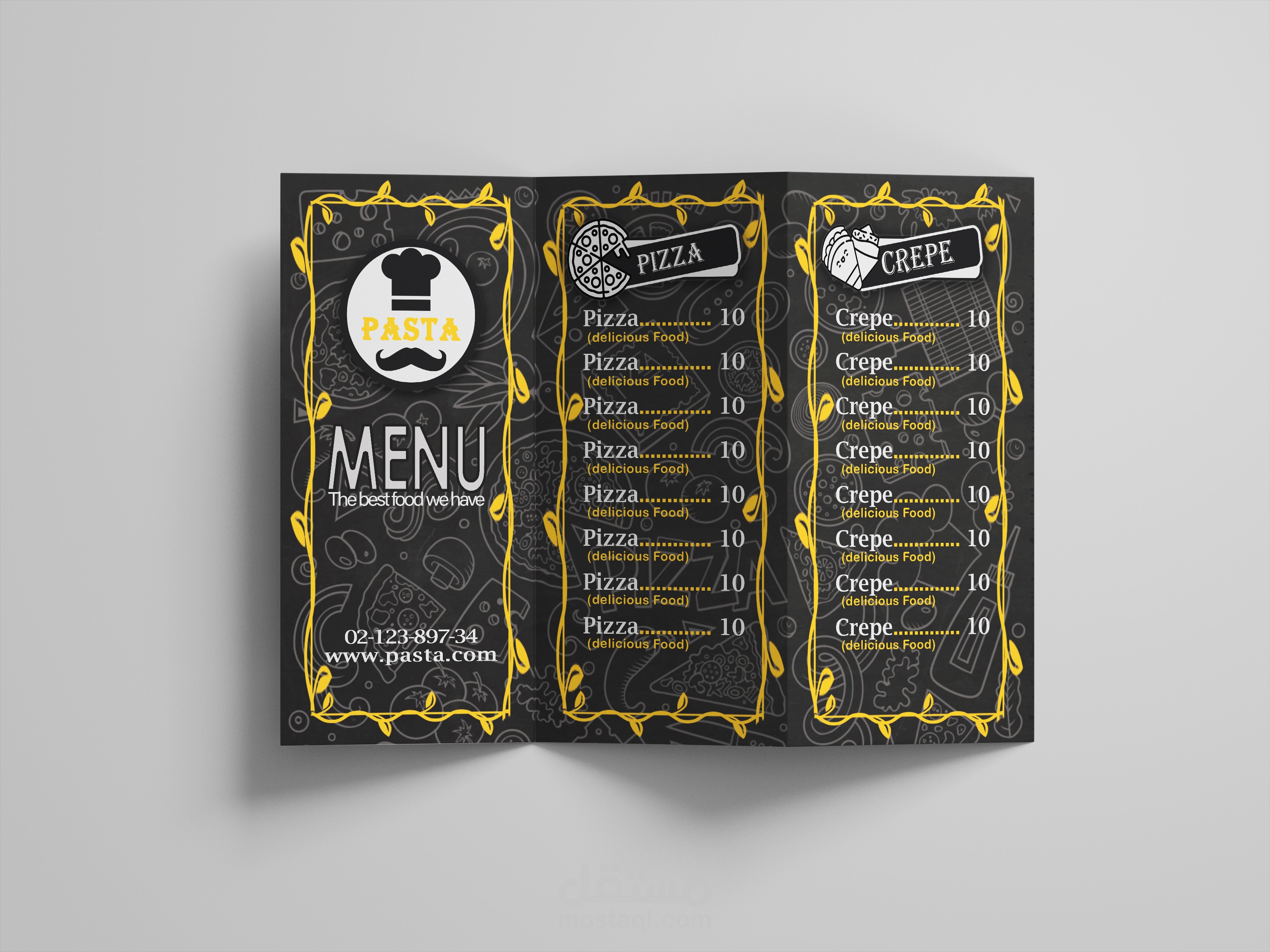 تدريب علي تصميم المنيو