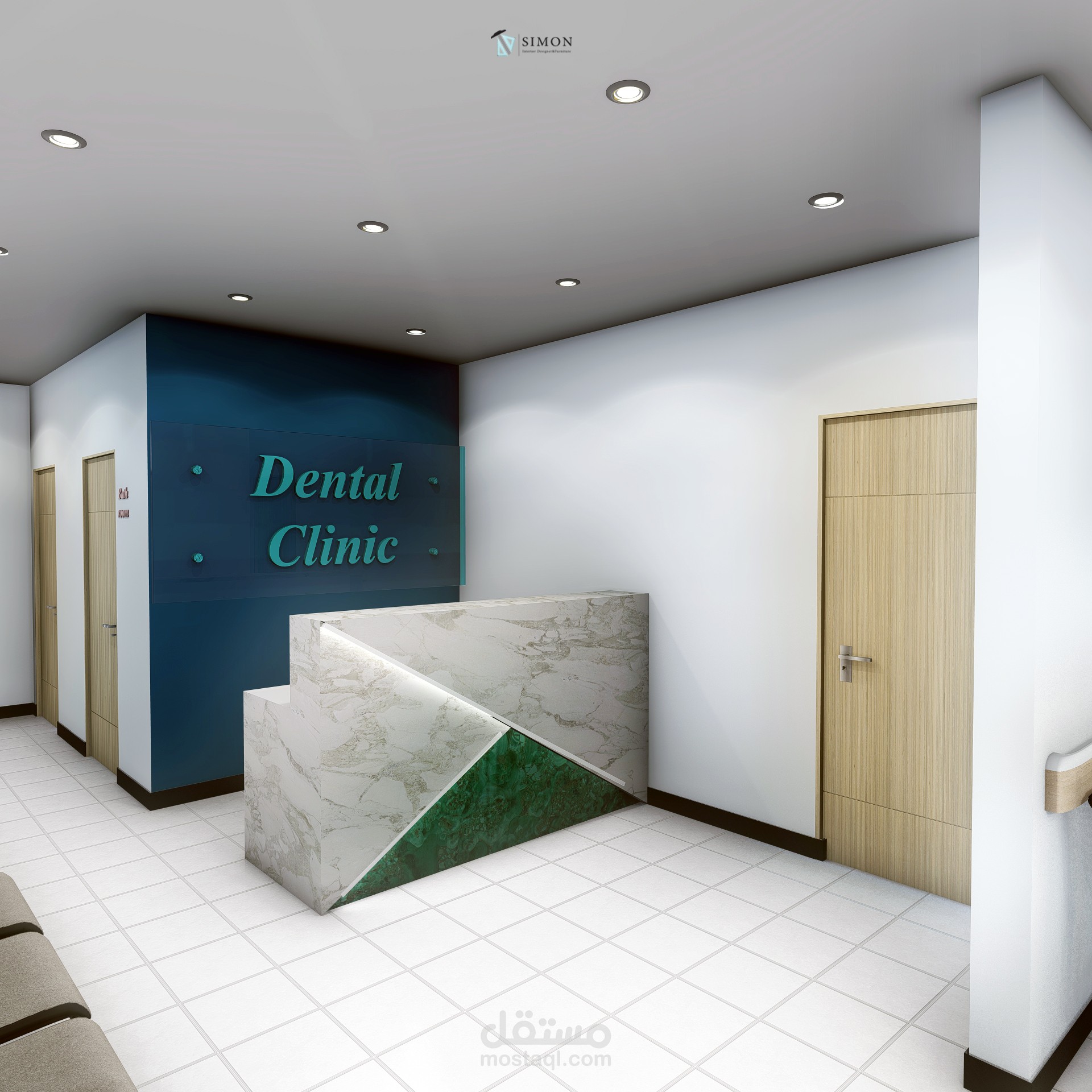 تصميم داخلي لعيادة أسنان