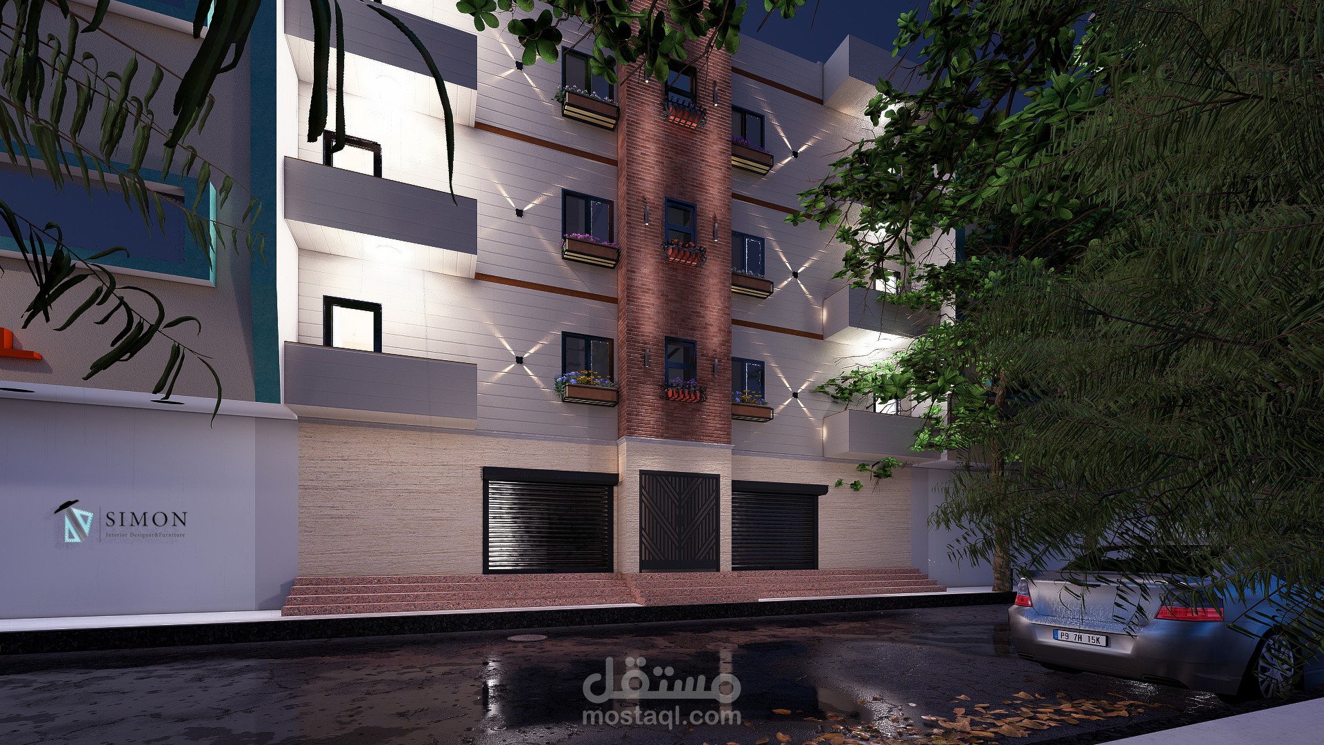 تصميم خارجي لعمارة سكنية