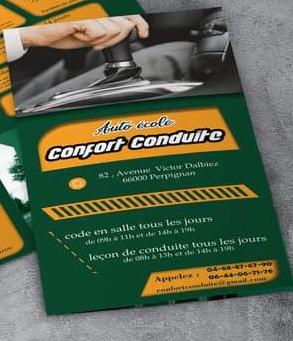 تصميم Brochure مدرسة تعليم السياقة Confort Conduite