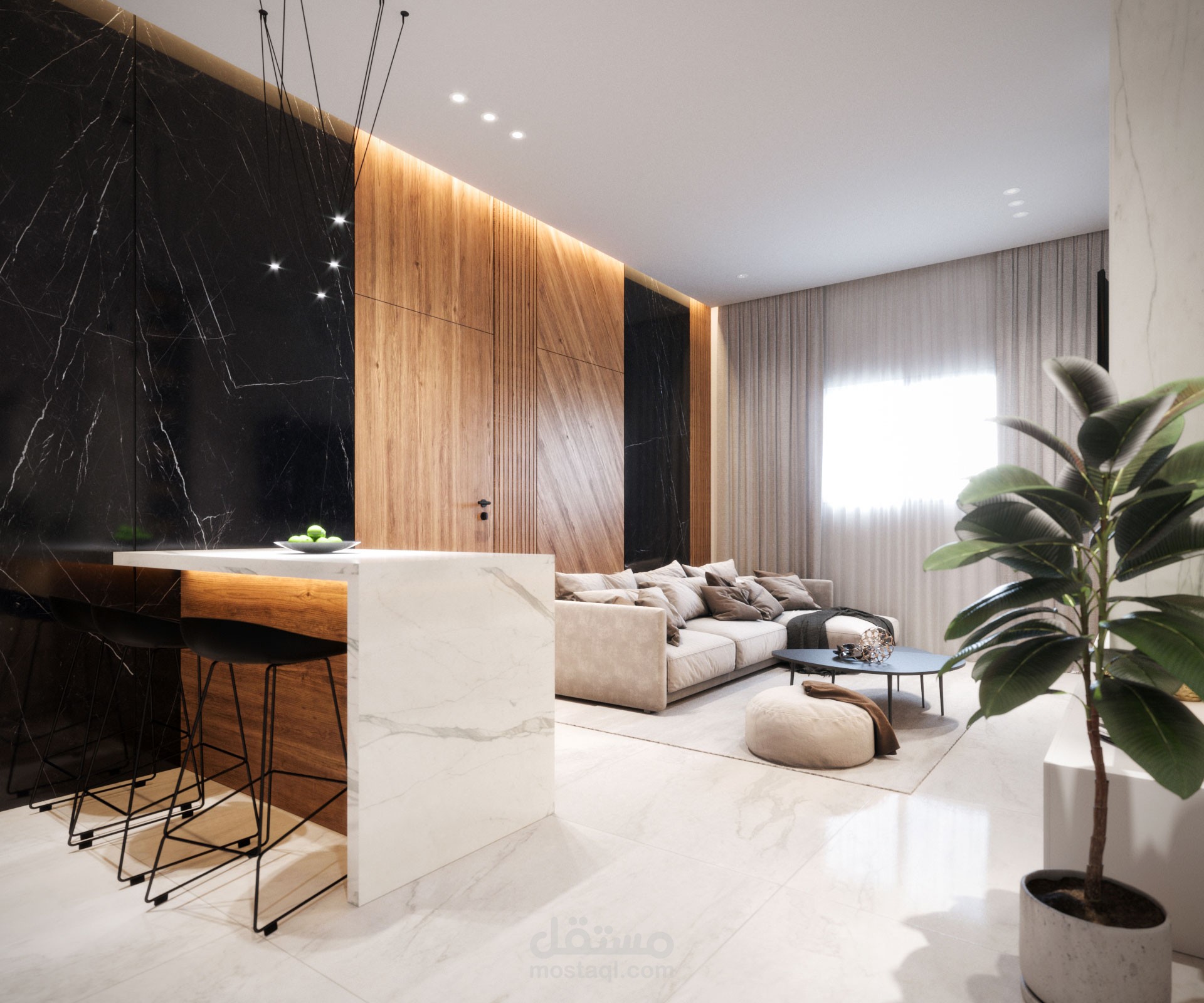 تصميم داخلي لشقة في الرياض