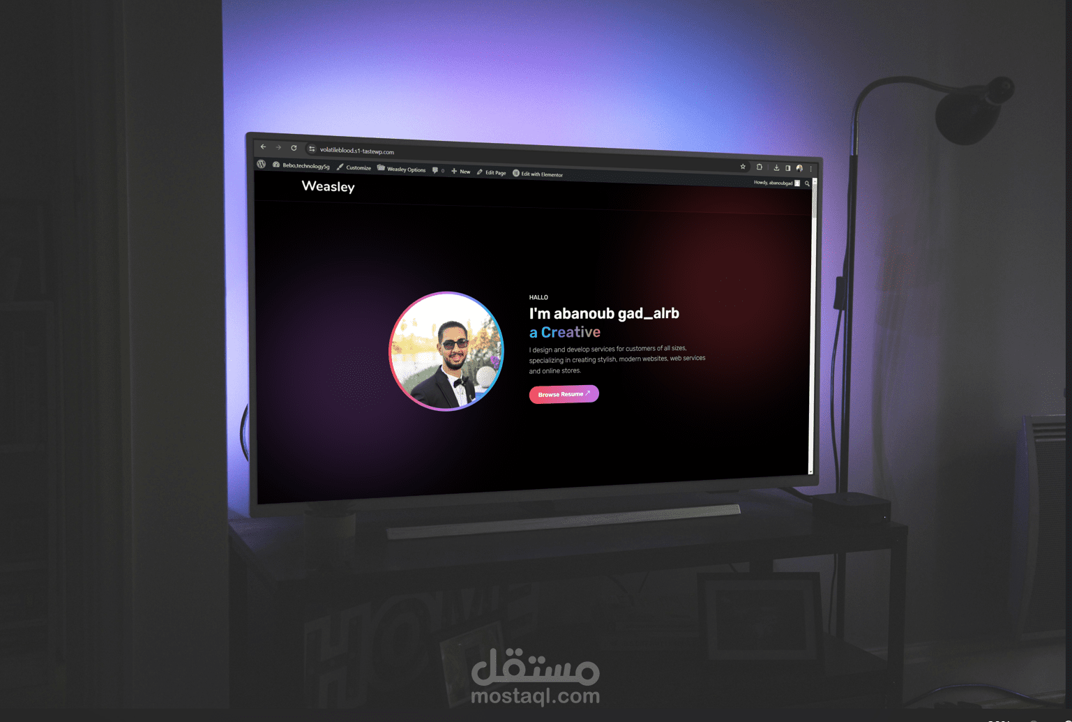 تصميم موقع الاكتروني شخصي