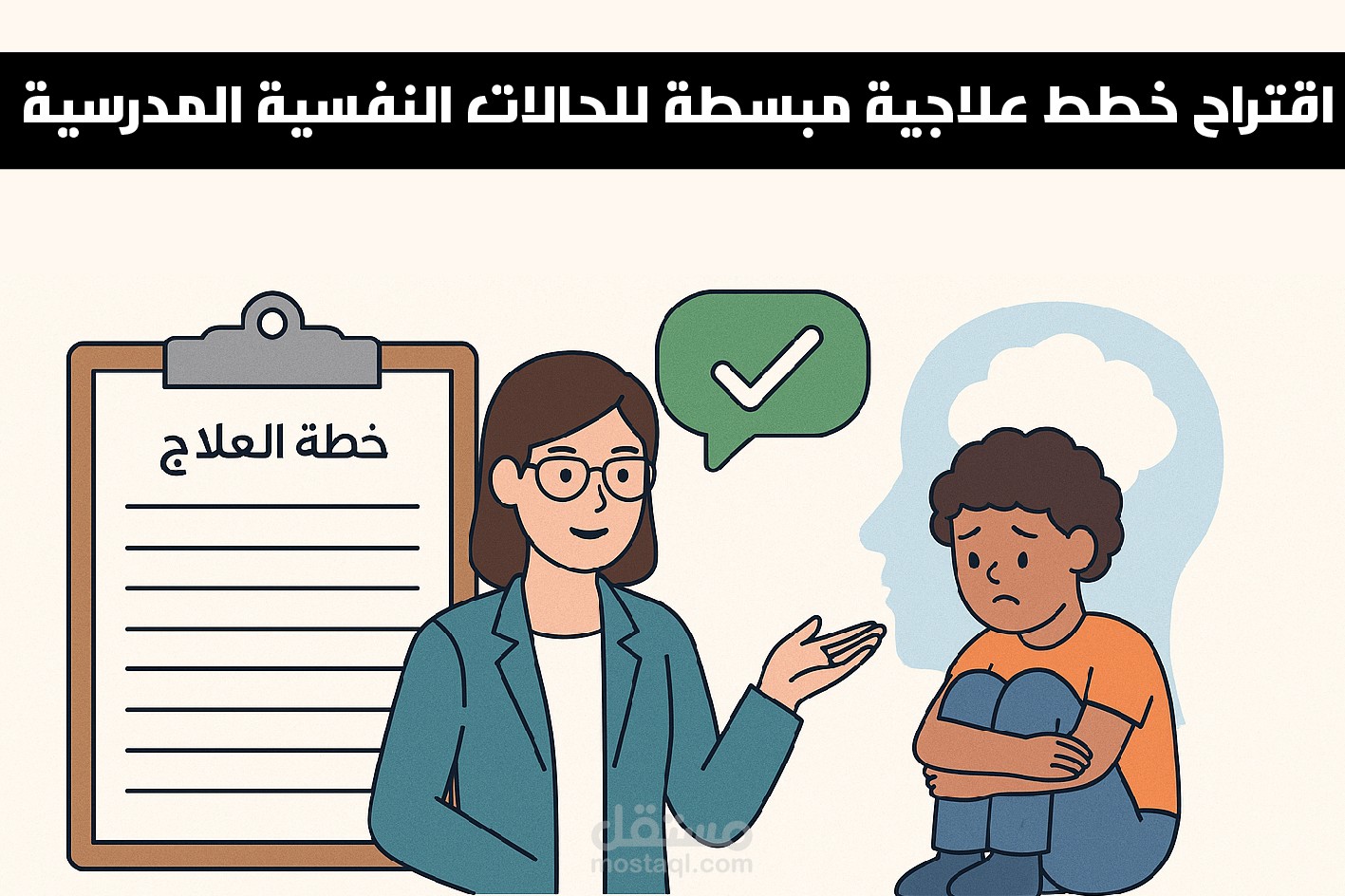 اقتراح خطط علاجية مبسطة للحالات النفسية المدرسية