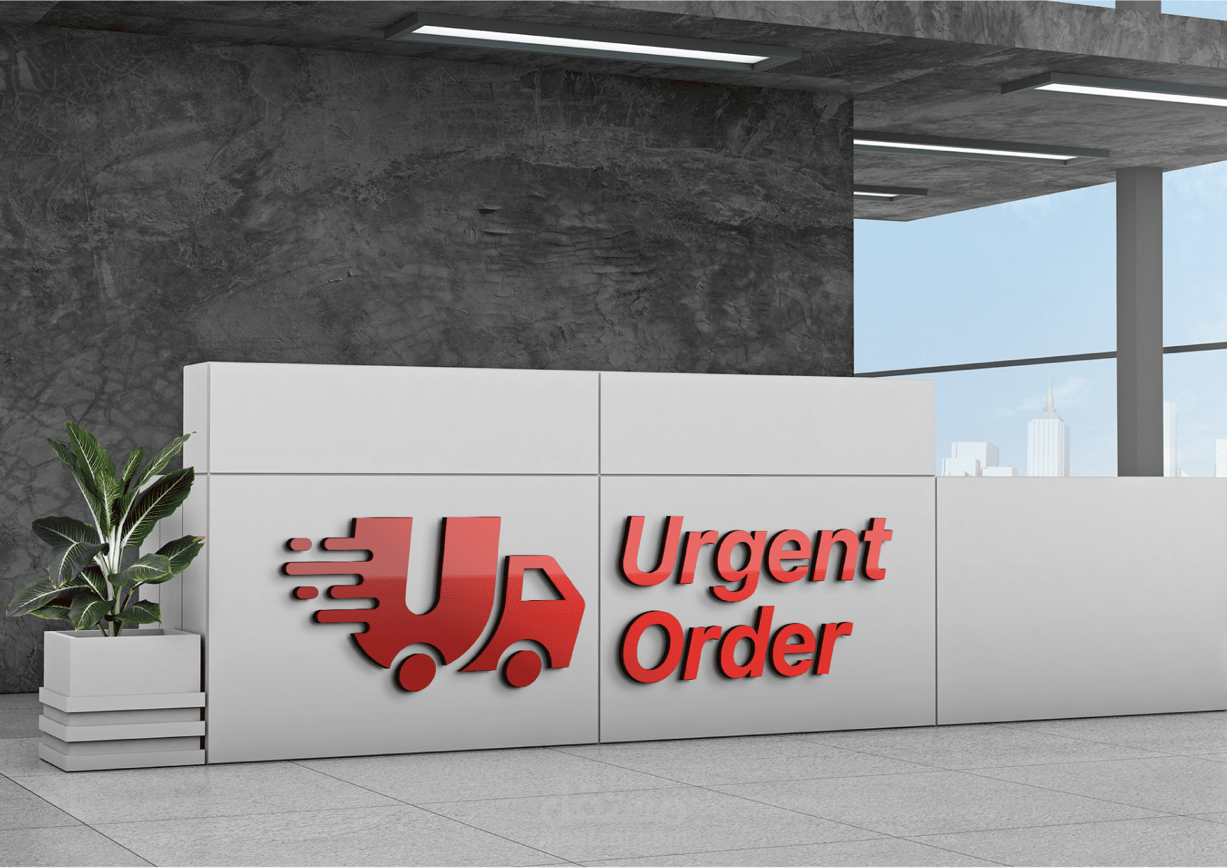 تصميم الشعار والهوية البصرية لشركة Urgent Order للخدمات اللوجستية
