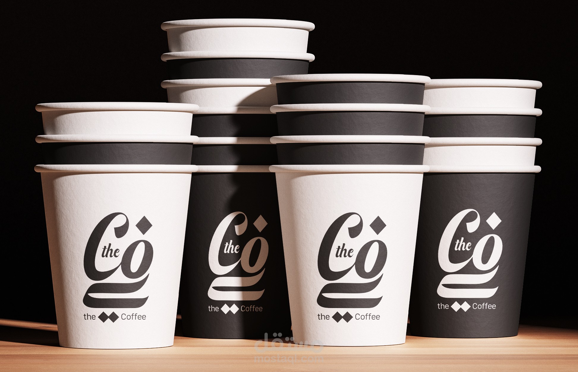 تصميم الشعار والهوية البصرية لكوفي شوب The Coffee