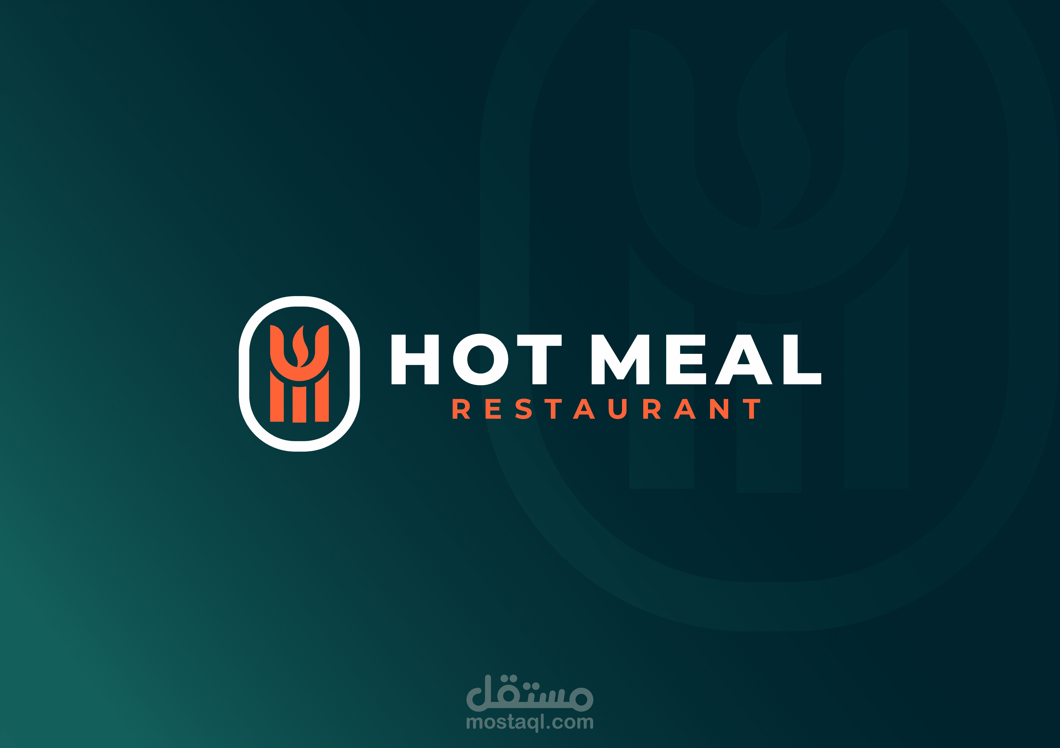 تصميم الشعار والهوية البصرية لمطعم "Hot Meal"