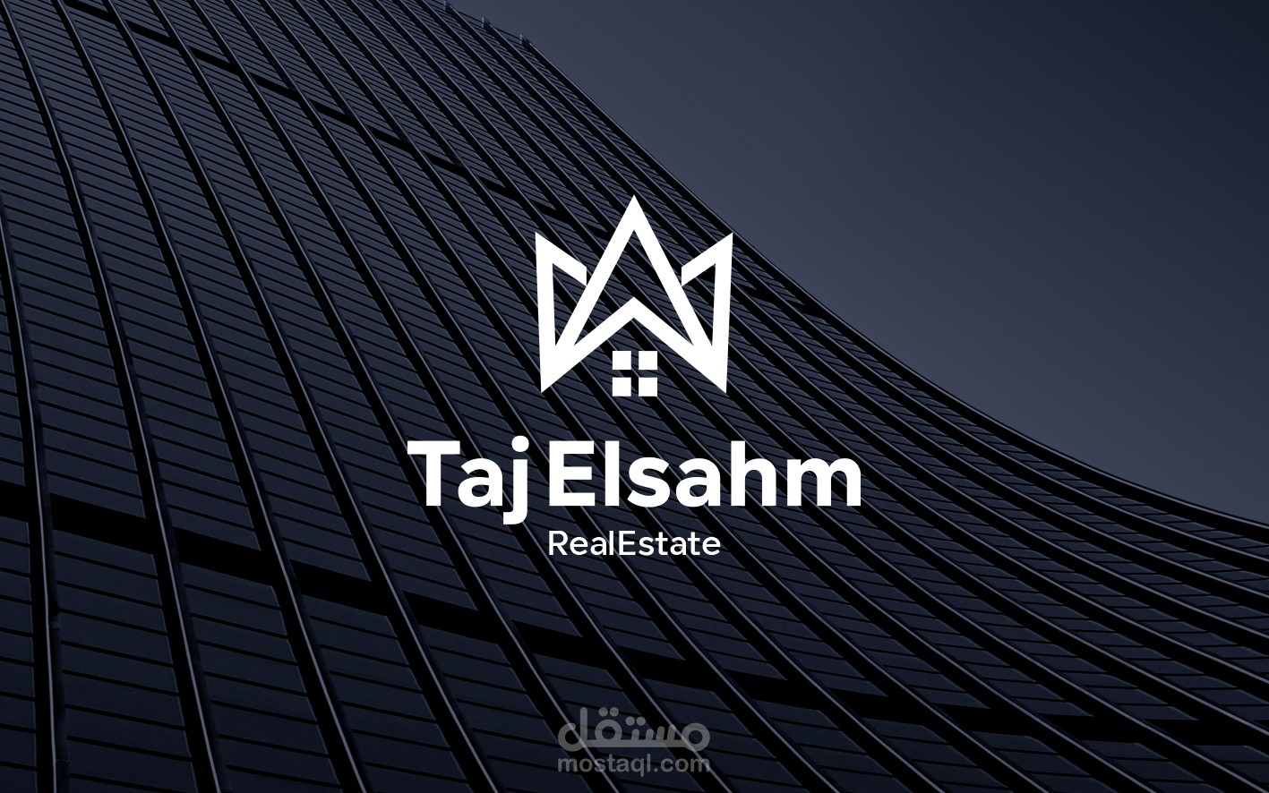 تصميم شعار وهوية بصرية لشركة تاج السهم العقارية