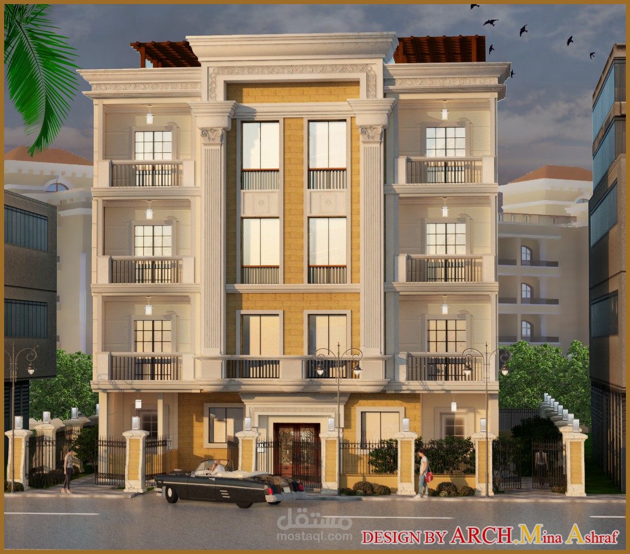 تصميم واجهة معمارية لفيلا سكنية