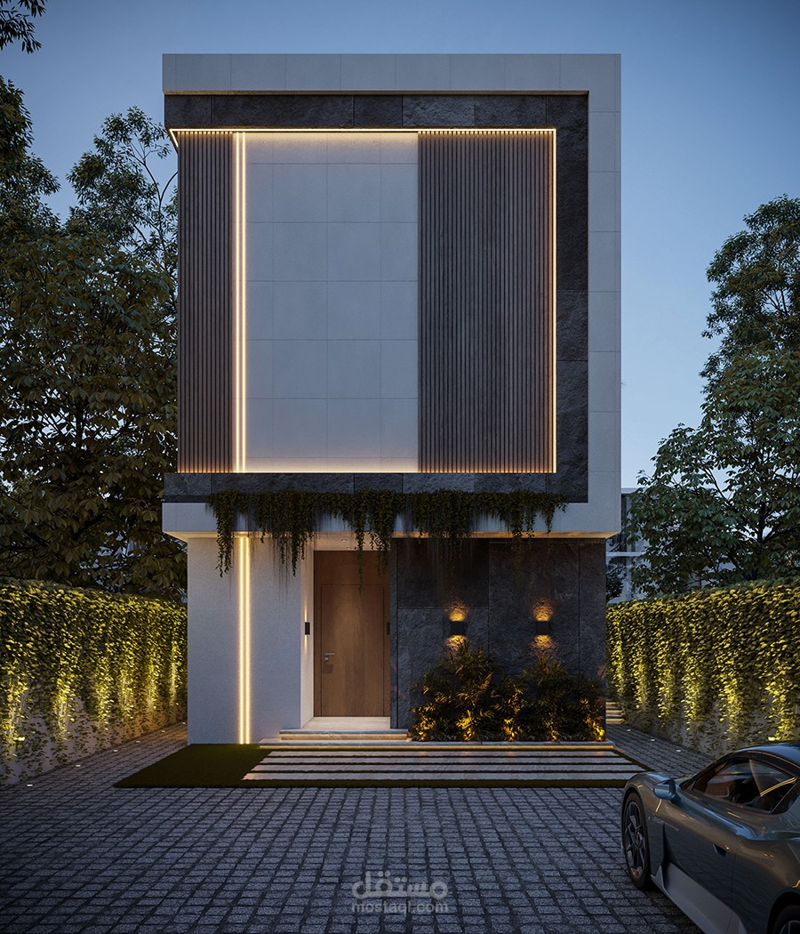 تصميم خارجى لواجهة بيت سكنية