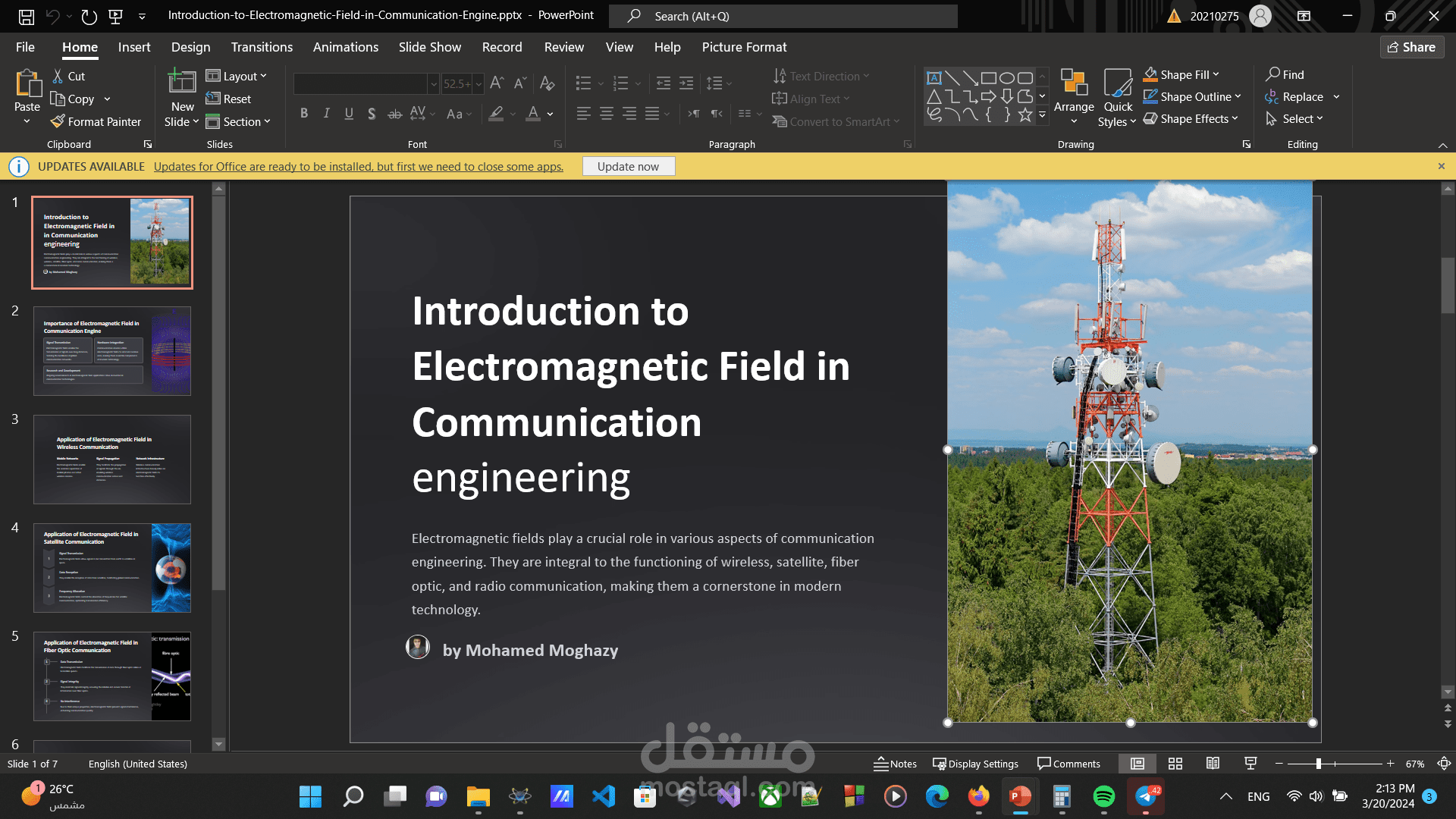 power point about Electromagnetic Field in Communication engineering