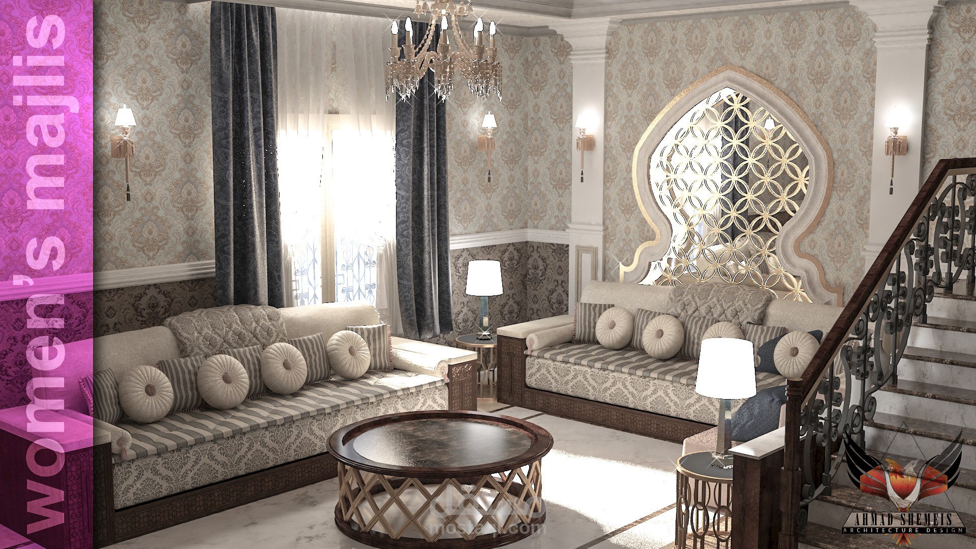 تصميم خارجى وداخلى لفيلا تم بناؤها بالسعودية