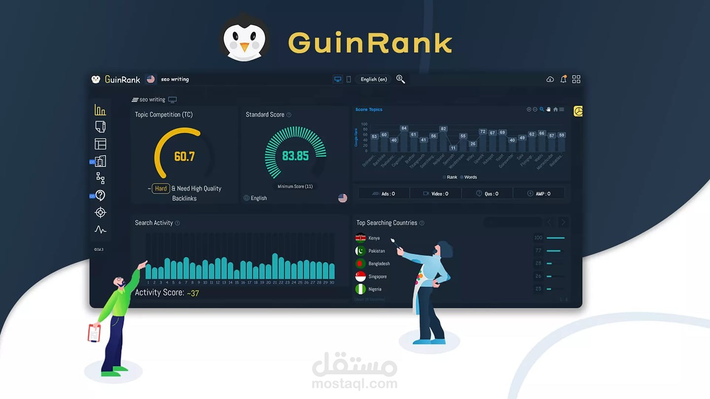 كتابة مقالة باستخدام أداة Guinrank