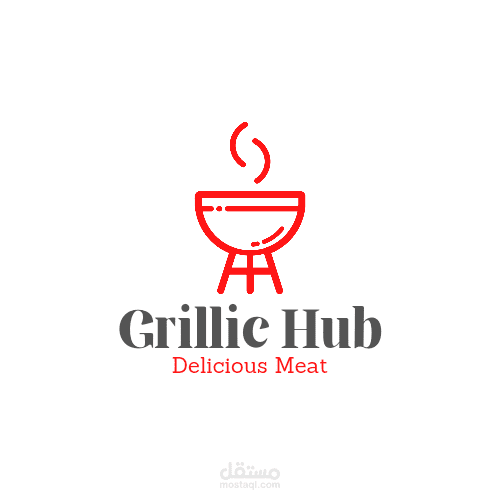 لوجو لمطعم للحم المشوي على الفحم