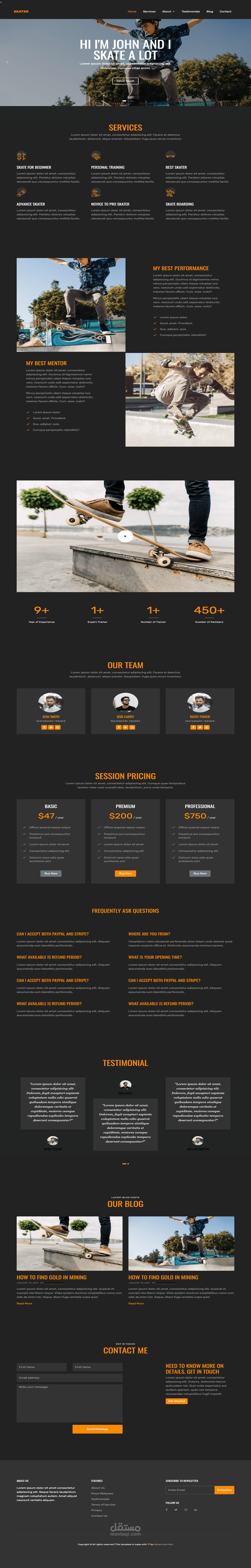 skater website (landing page)