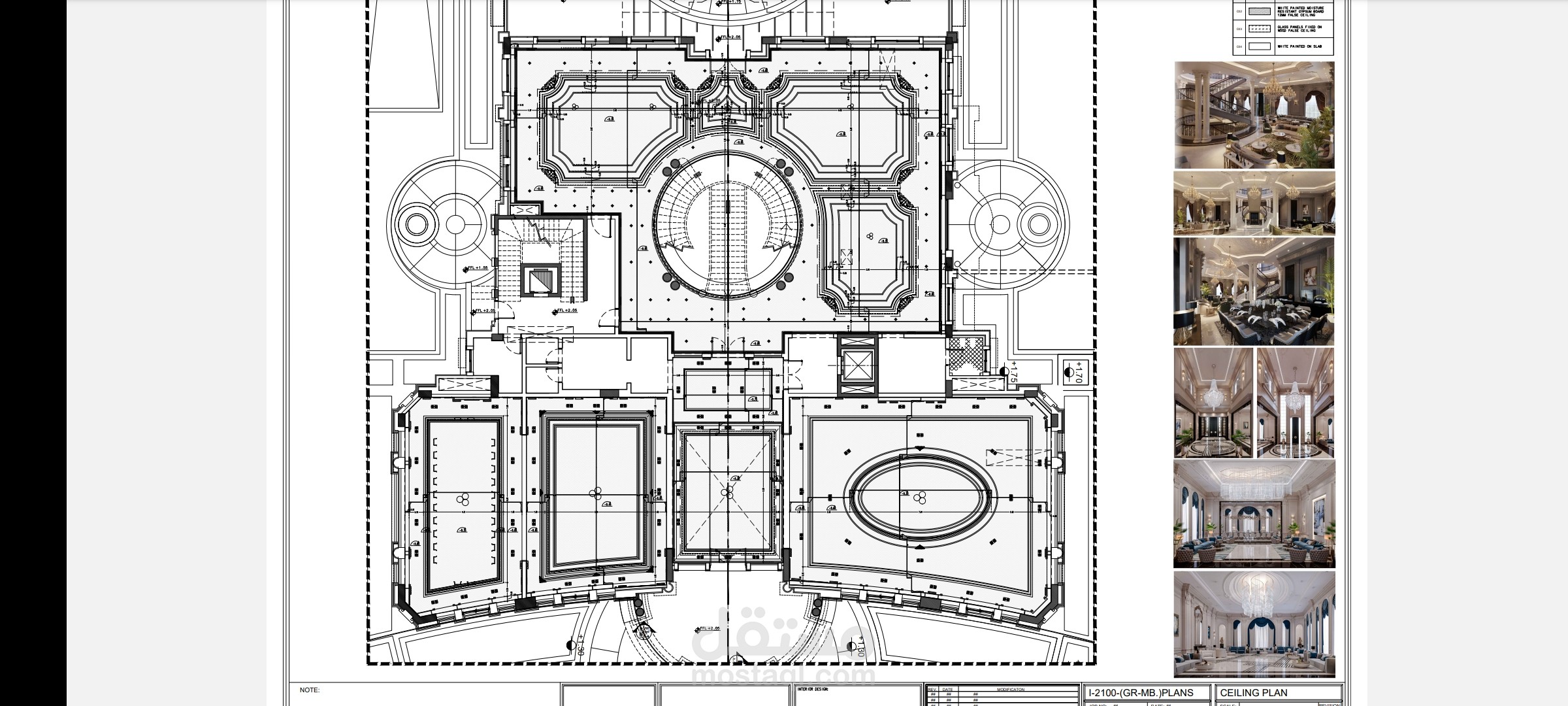 رسومات تنفيذية داخلية لقصر كلاسيك بالامارات