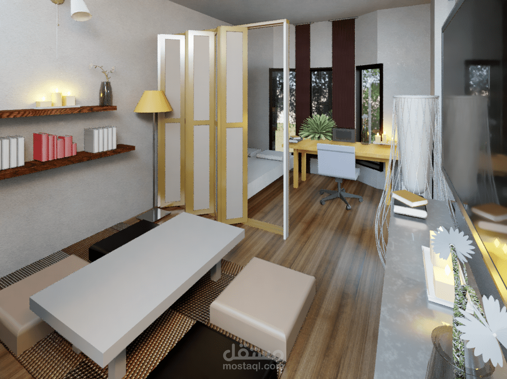 Japanese style studio rendering