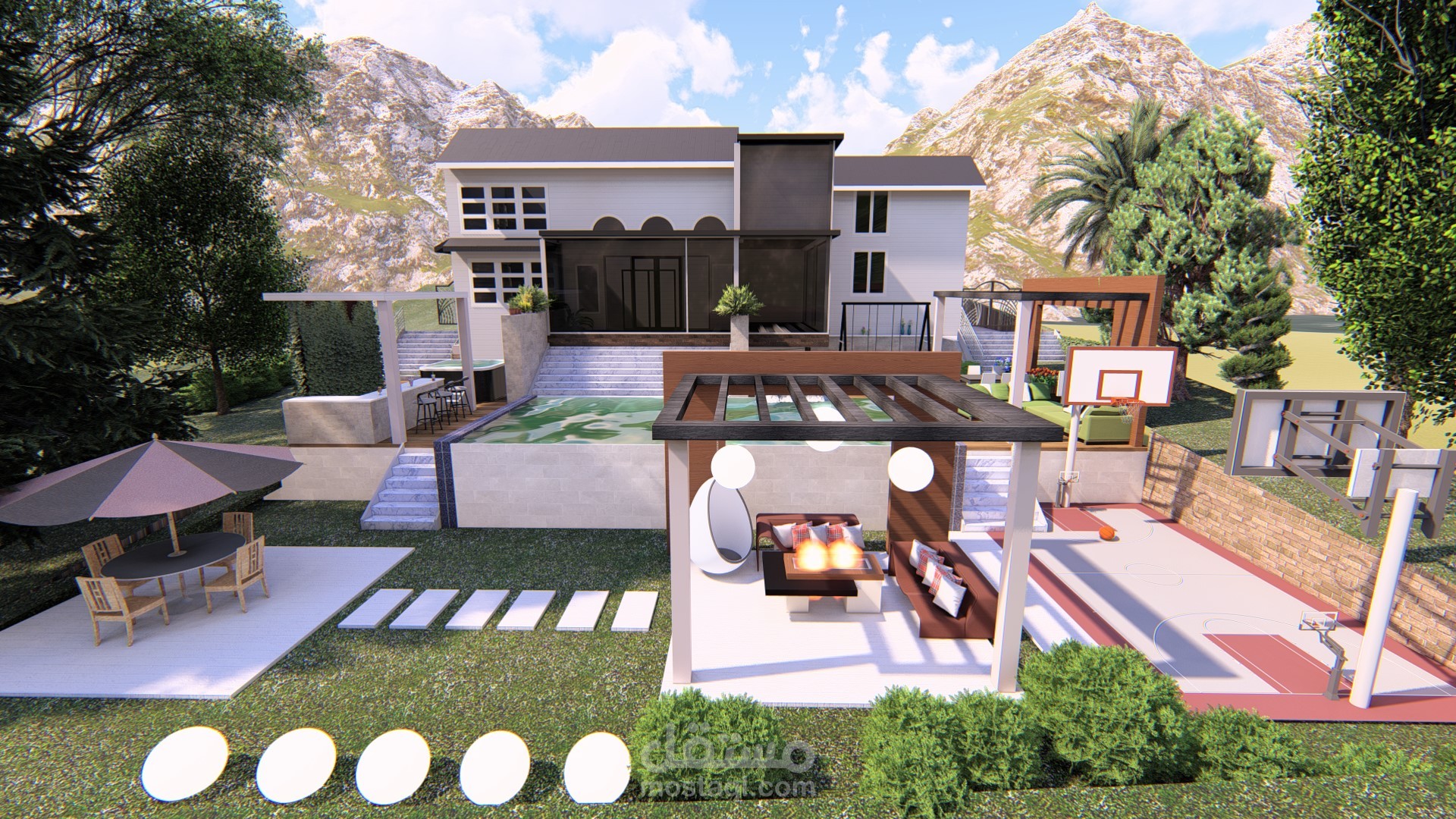 Modern design for back of home in USA