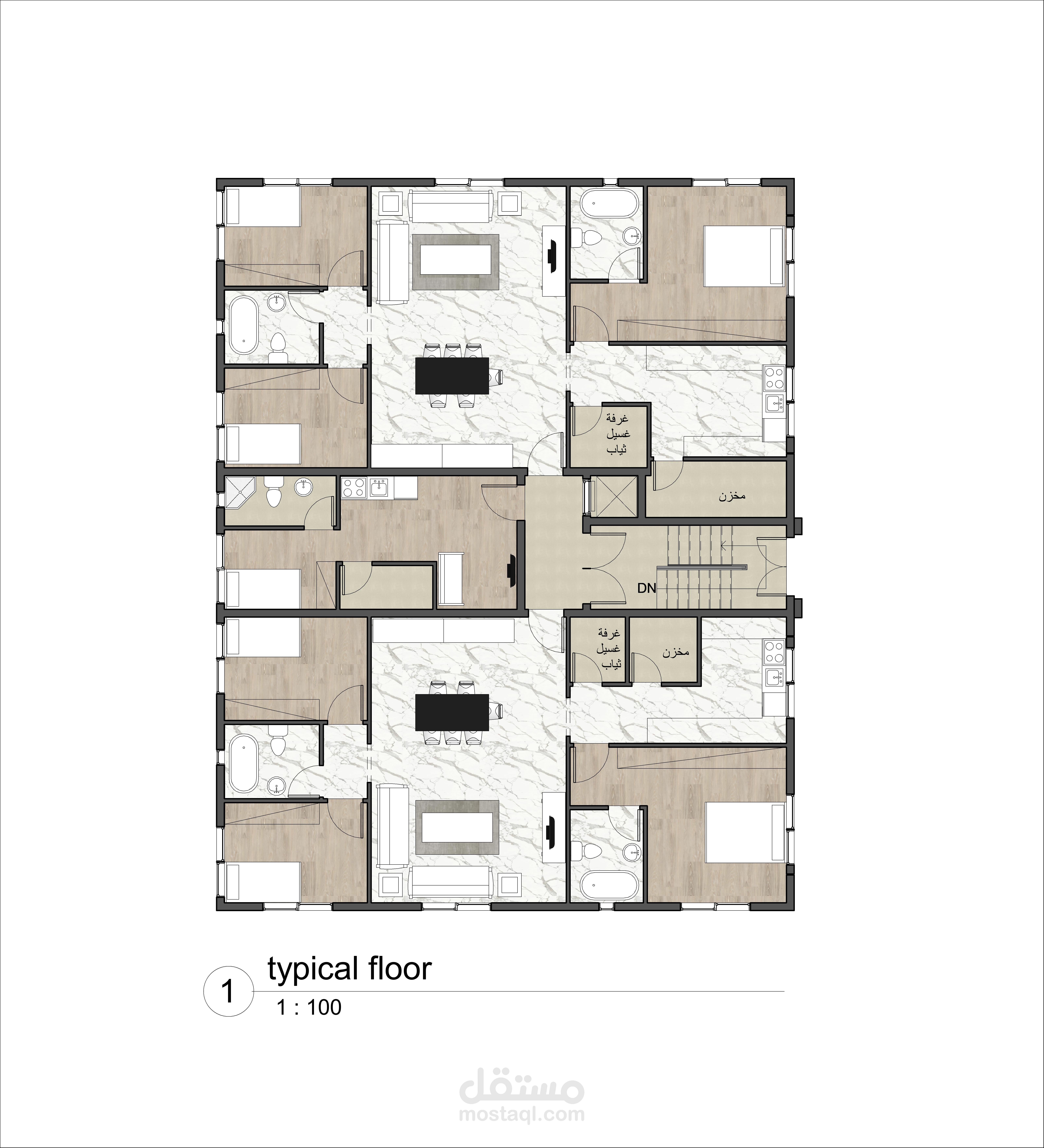 Preliminary architectural design plans for a residential building