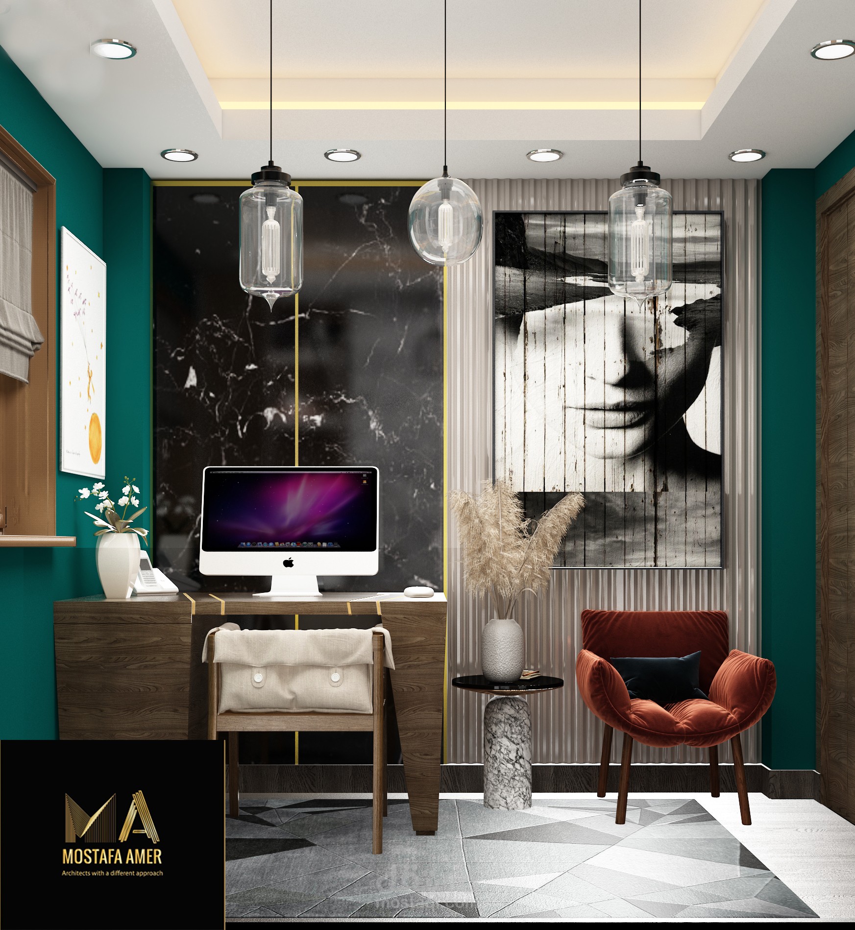 تصميم غرفه نوم صغيره