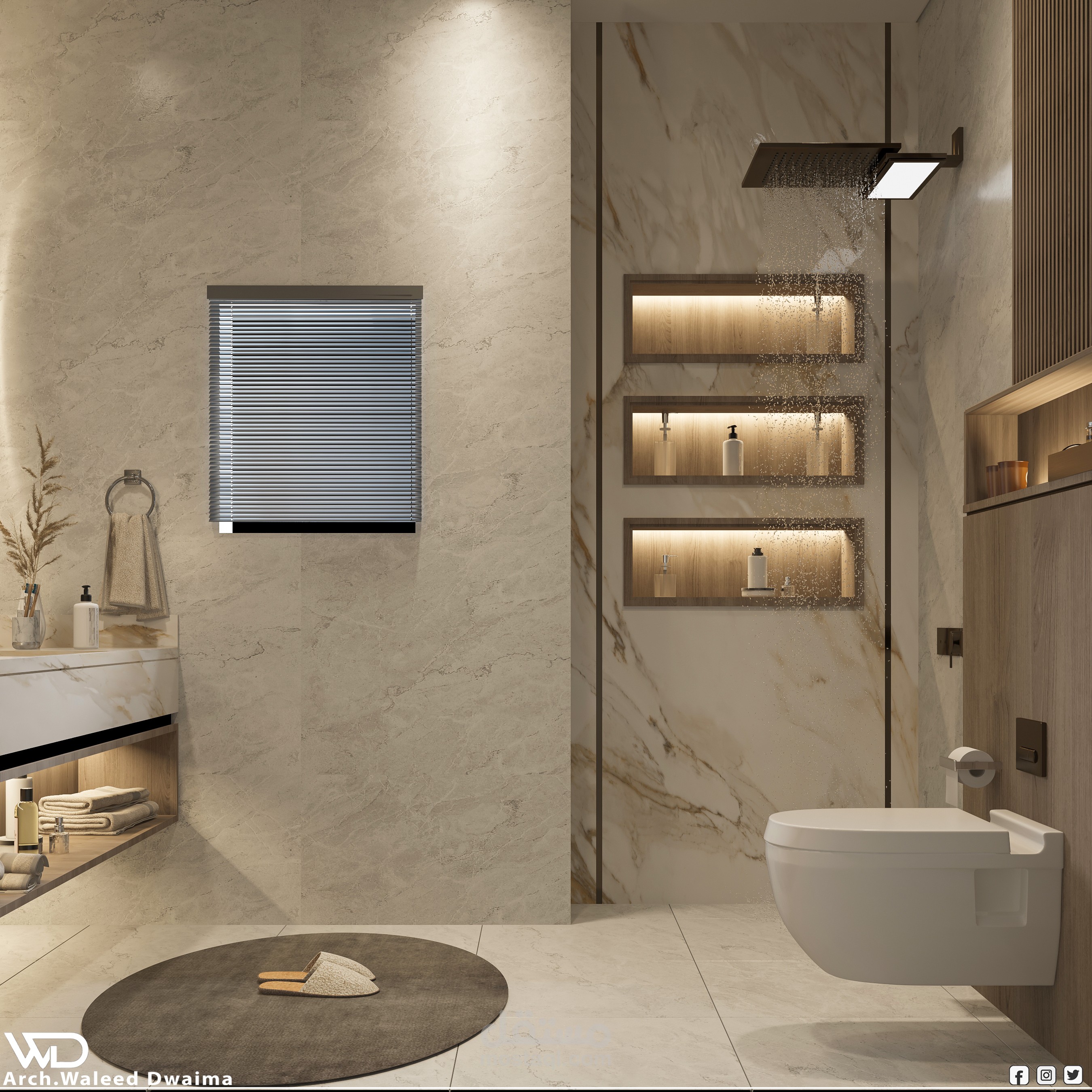 تصميم حمام رئيسي