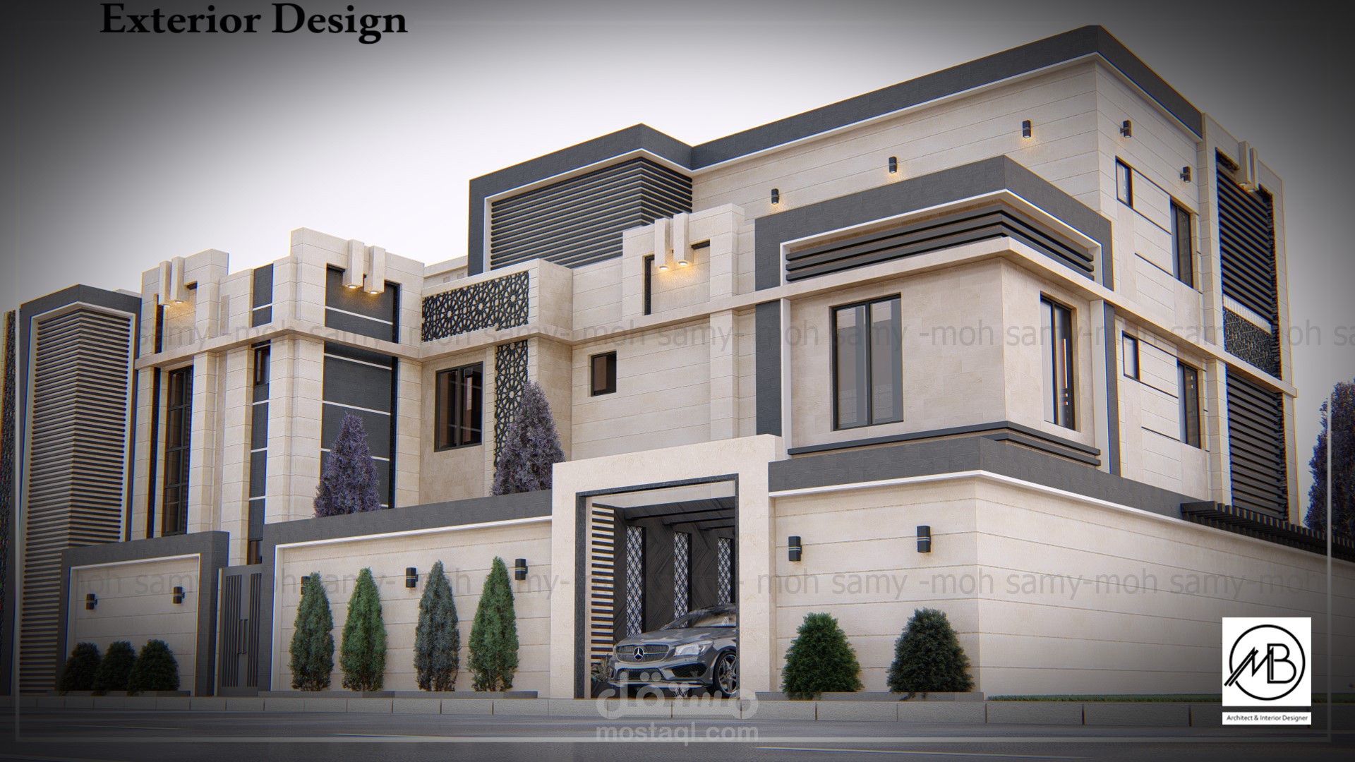 تصميم خارجي فيلا مودرن -المطيري - السعودية