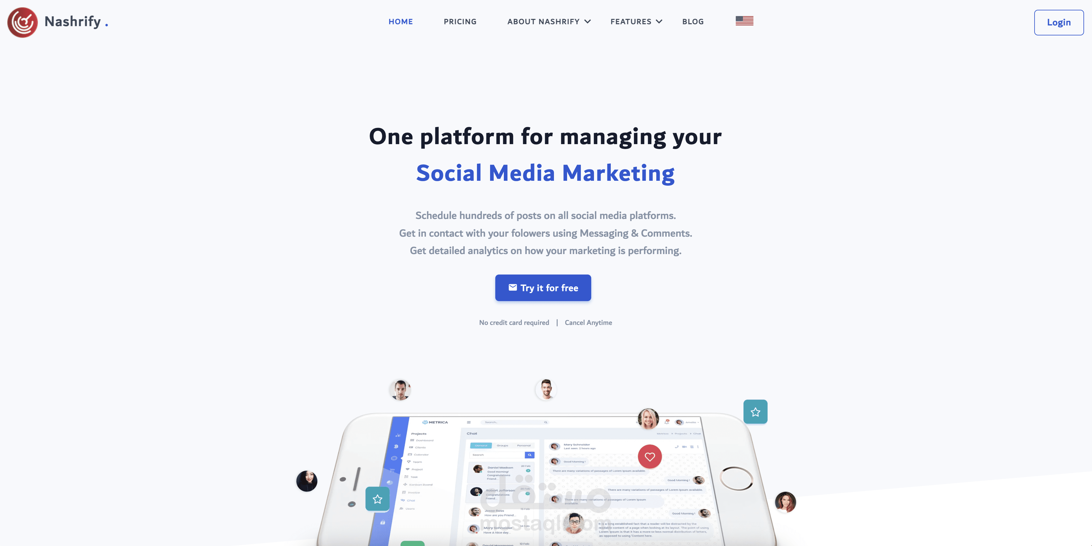 نشريفاي - منصة ادارة حسابات التواصل الاجتماعي