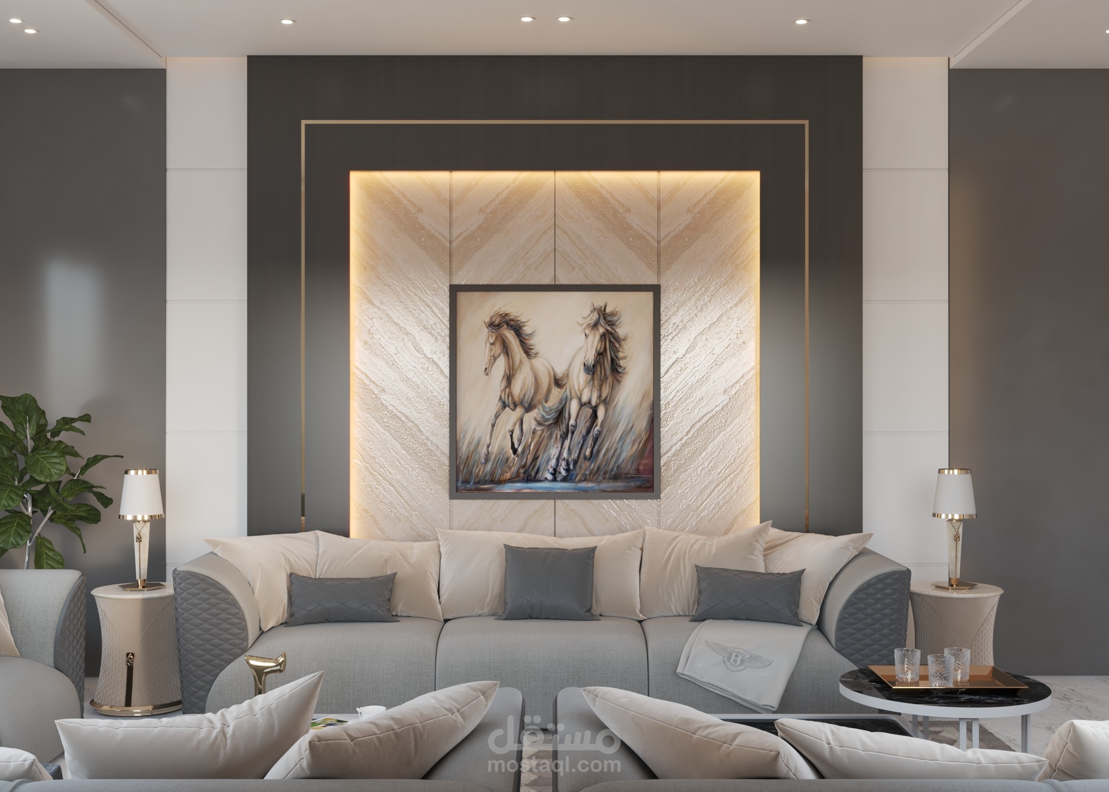 تصميم داخلي لمجلس - السعودية