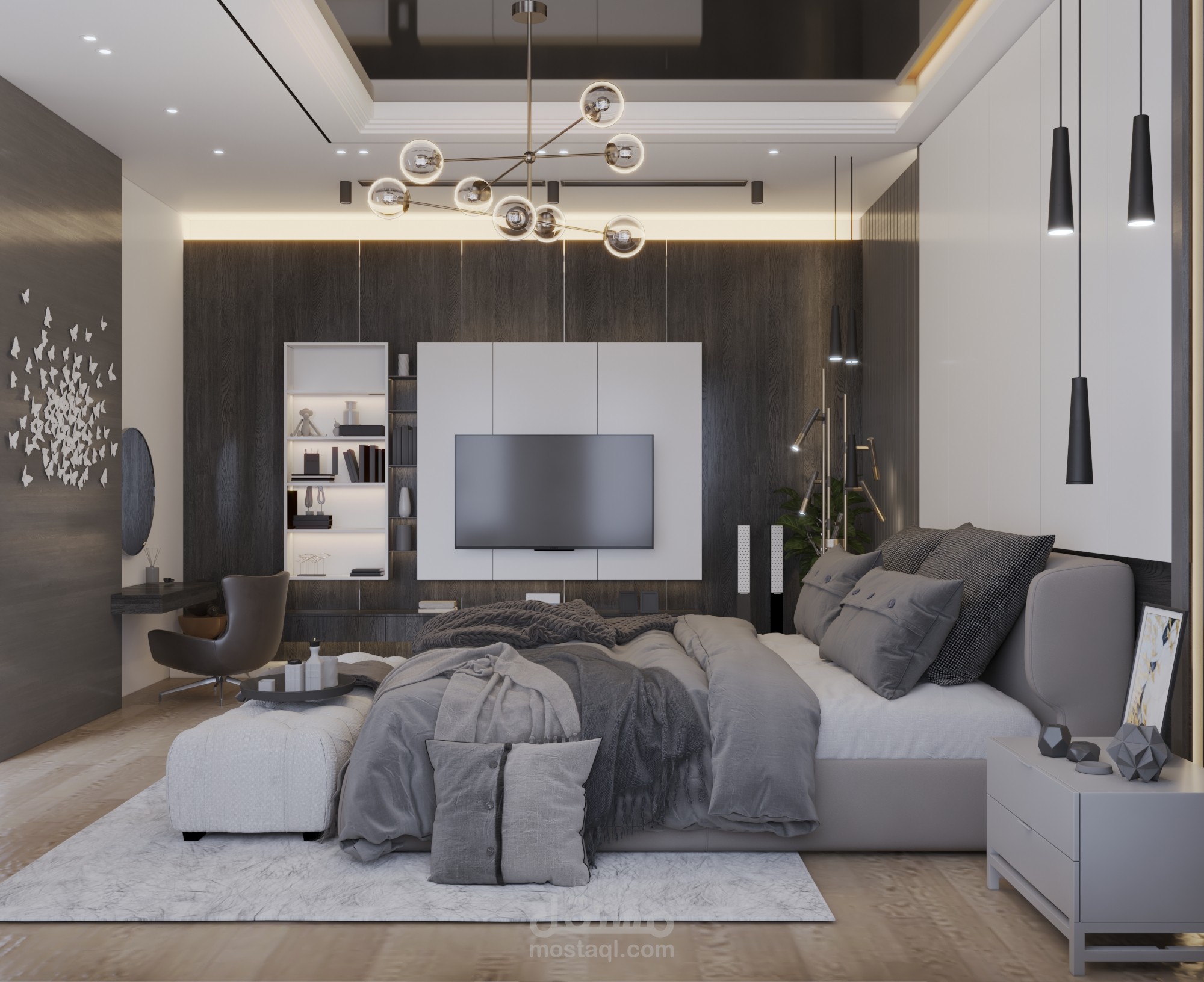 تصميم داخلي لغرفة نوم  - السعودية