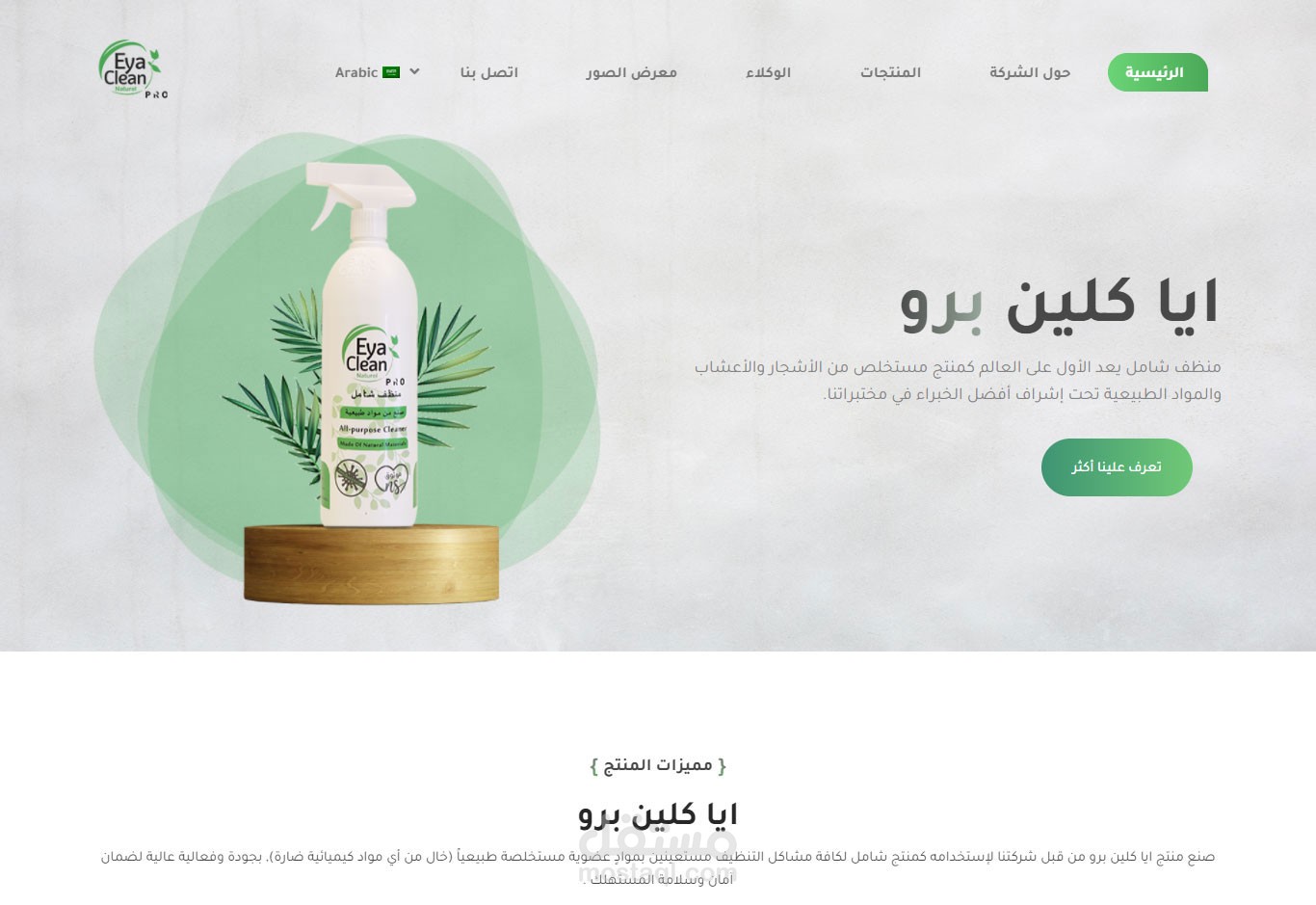 موقع لشركة عالمية لبيع منتج تنظيف طبيعي