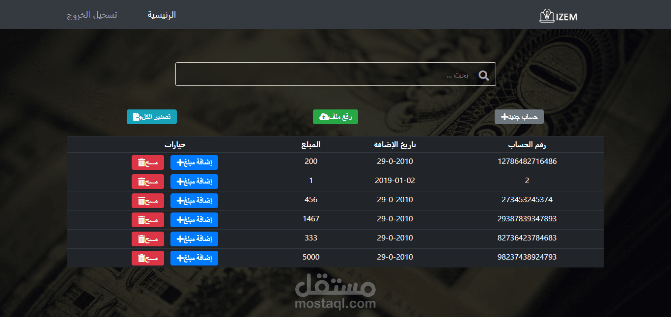تطبيق ويب لتسيير حسابات المساهمين في جمعية خيرية