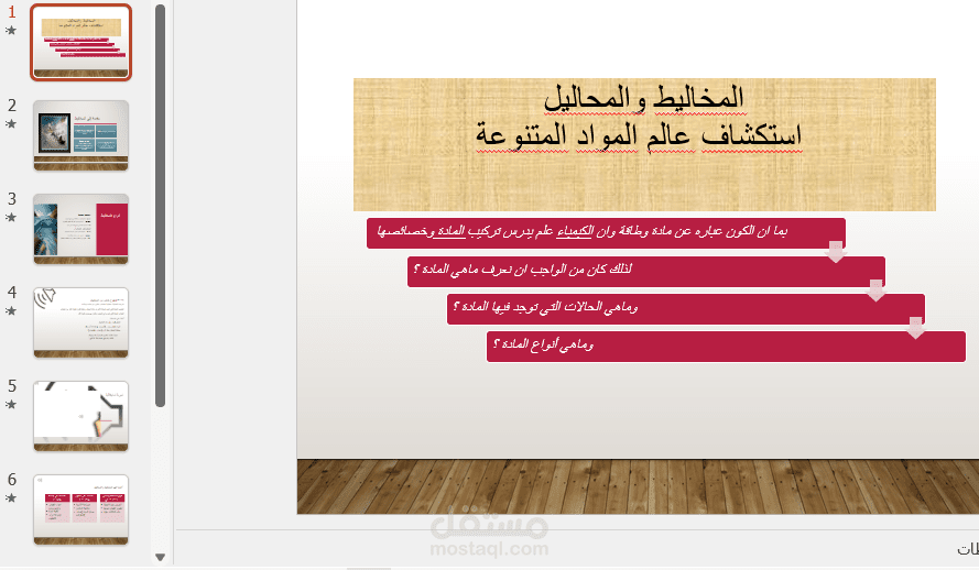 عرض تقديمي كيمياء الصف الثاني الثانوي السعودي