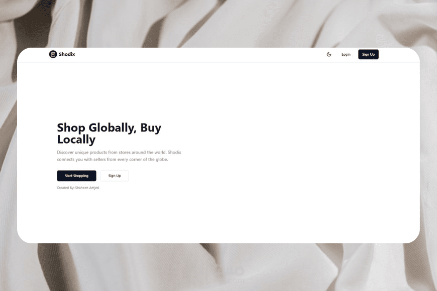 متجر إلكتروني عصري باسم Shodix بواجهة تفاعلية وتصميم أنيق (React + Nextjs)